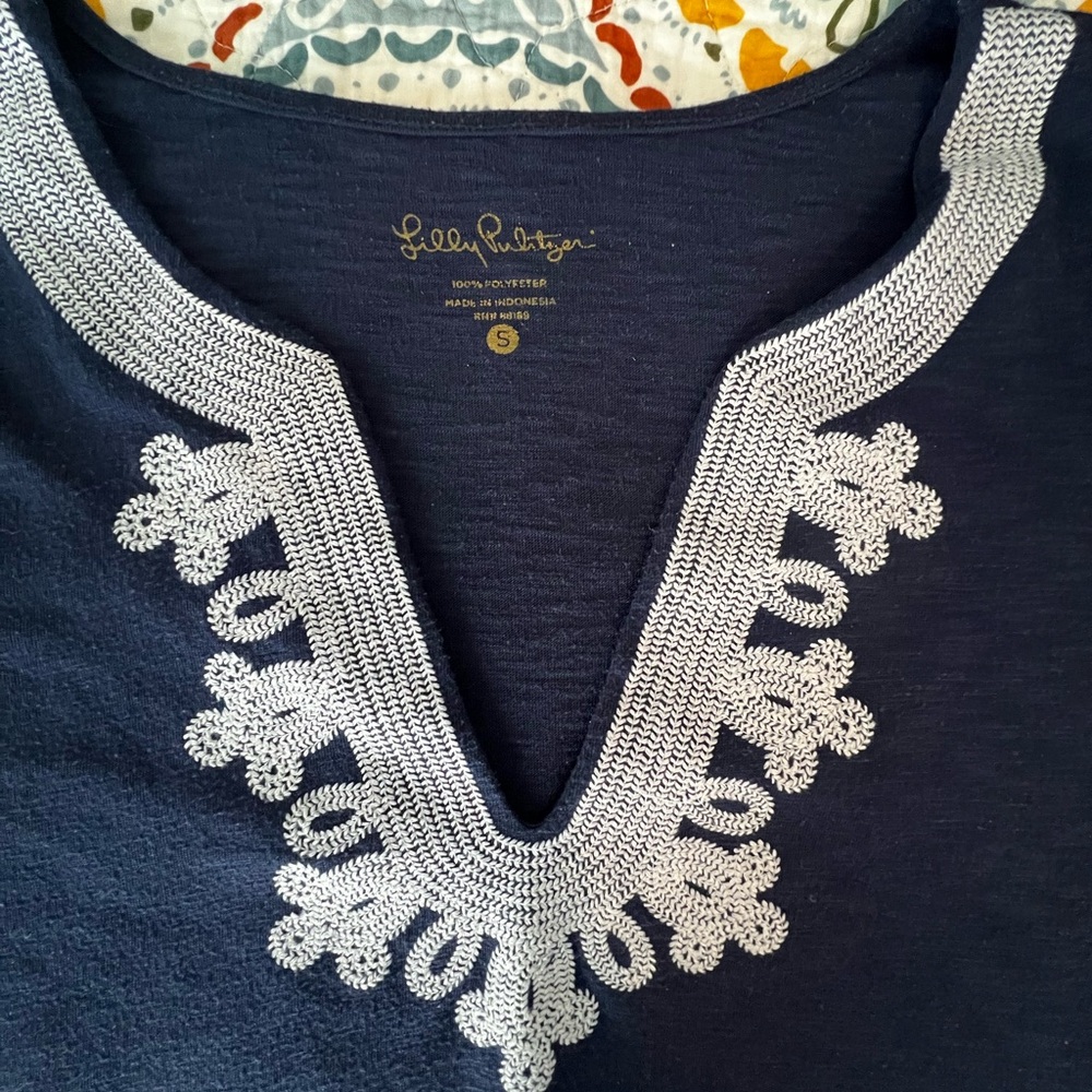 Lilly Pulitzer Navy Swing Dress with White Trim